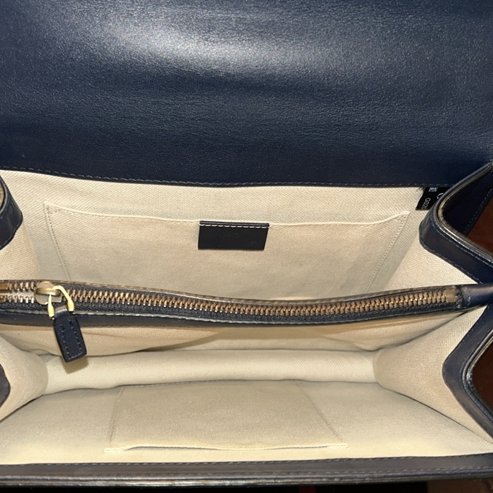 🛎️Gucci Dionysus Navy, Green, and Red Leather Satchel with Bamboo Handle🔥 - Picture 7 of 12